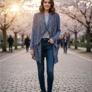 Lucky Brand Blue Heather Knit Top